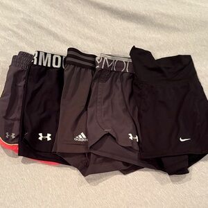 Under Armour, Nike & adidas Shorts.       (5 total)